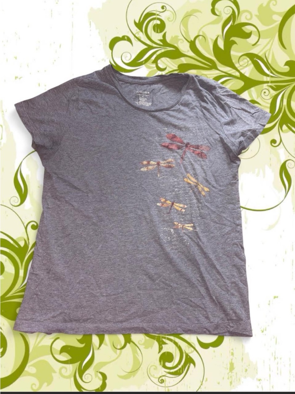 2000s Style Sonoma Cotton Dragonfly Boho Graphic Tee🐌🦋